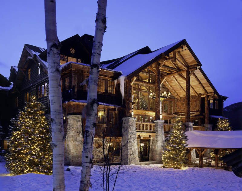 Winter exterior of Whiteface Lodge.