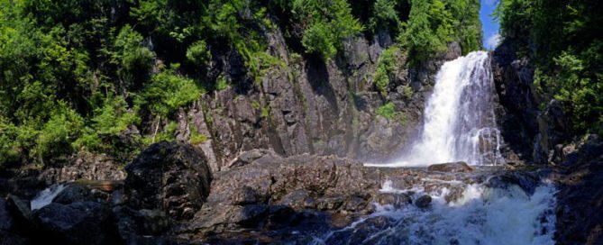 Waterfall and rocky cliffs