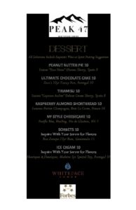 Dessert Menu Peak 47