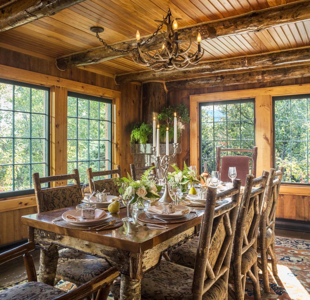 Lodge dining table. - The Whiteface Lodge