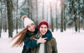 Picture of couple enjoying a Lake Placid resort.