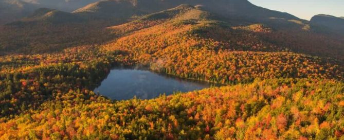 Beautiful fall foliage in Lake Placid