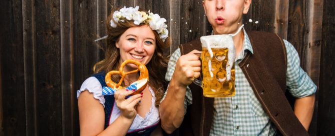 A couple celebrating Oktoberfest in Lake Placid